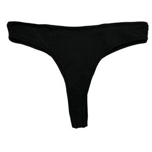 SKIMS Kim Kardashian Cotton Jersey Dipped Thong Panty Soot Black PN-DTH-0050 3X